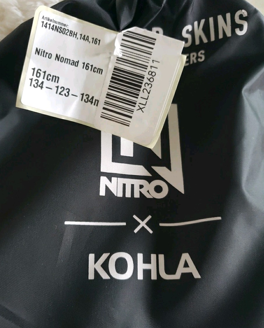 Nitro Nomad Climbing Splitboard Skins x Kohla 161cm NWTs