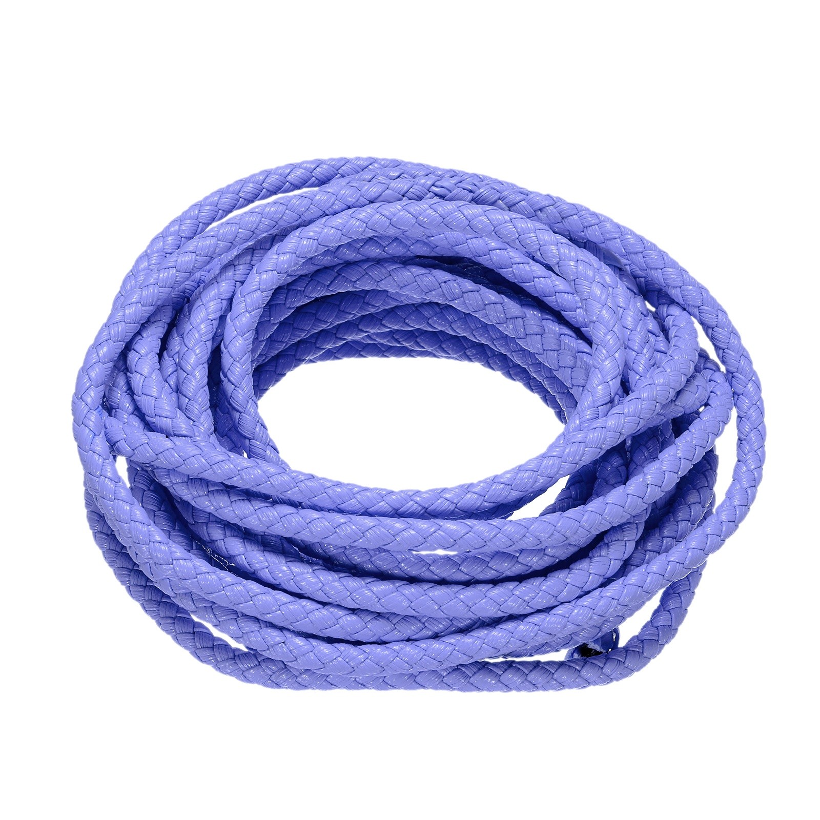 5 Yards 5mm Round Braided Leather Cord Six-Strand for Crafts Dark Purple