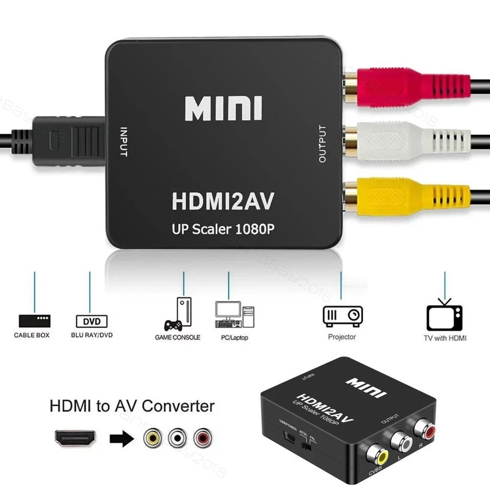 HDMI To RCA AV Adapter Converter Cable CVBS 3RCA 1080P Composite Video Audio