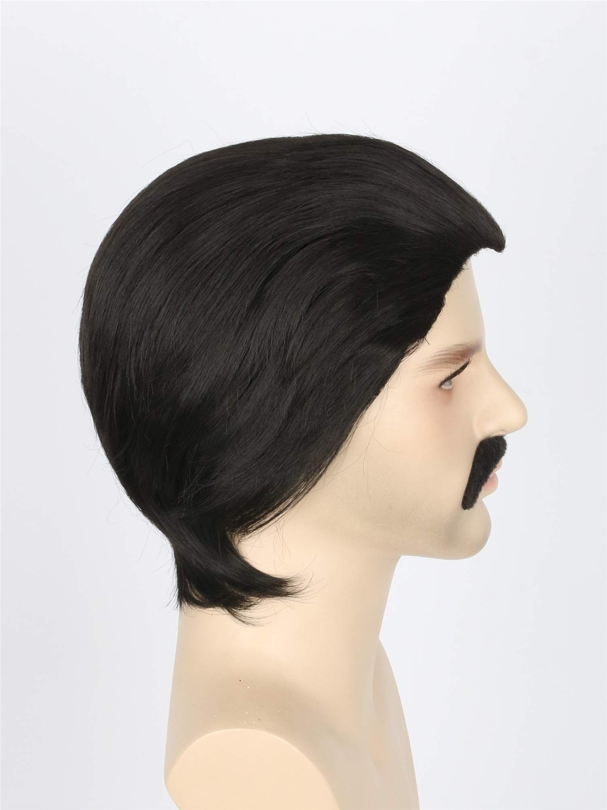Men's Wigs Black Short Cosplay Halloween Costume Party Wigs Slicked-back Wig ...