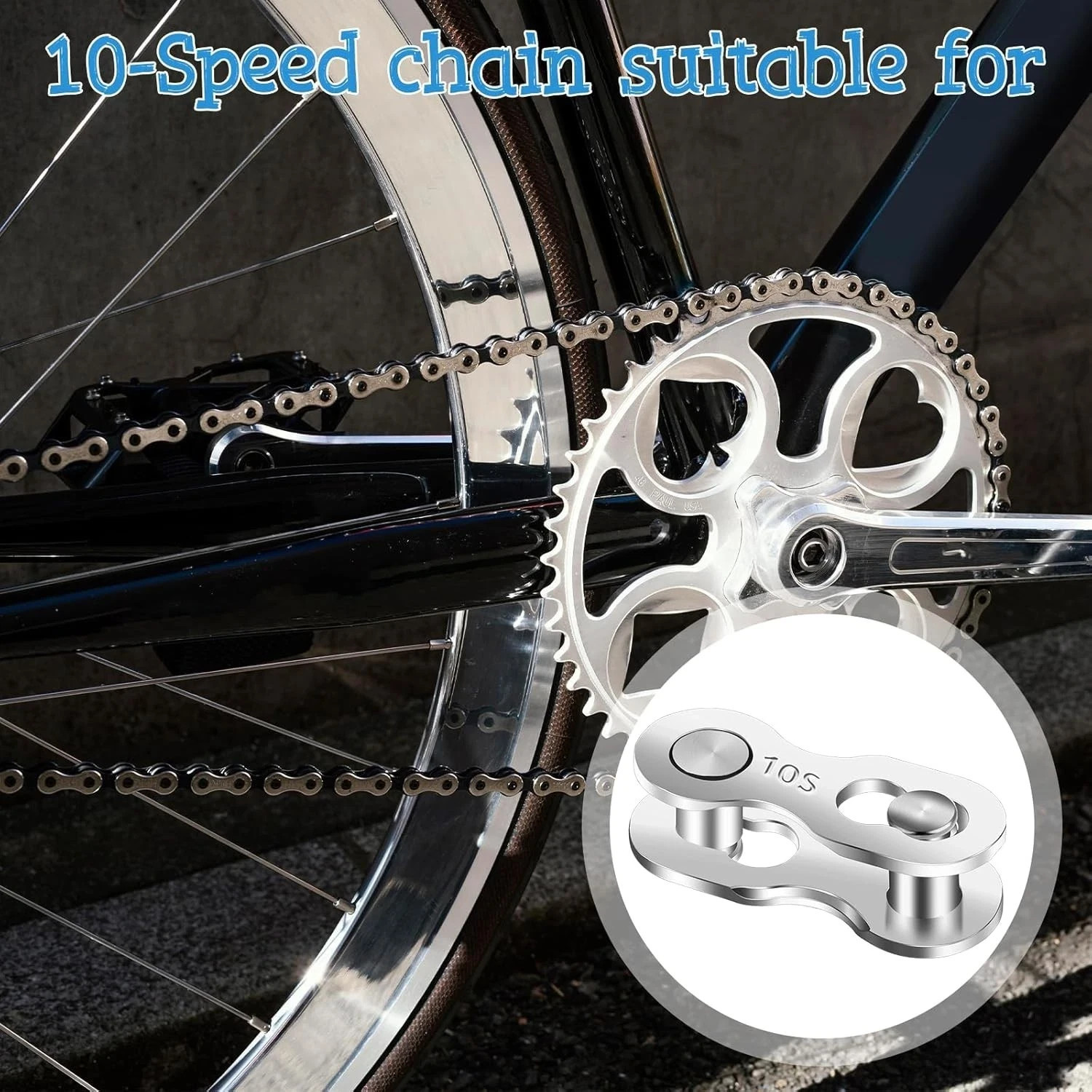 6 Pairs 10 Speed Bicycle Chain Missing Link Quick Connector Repair Set Silver