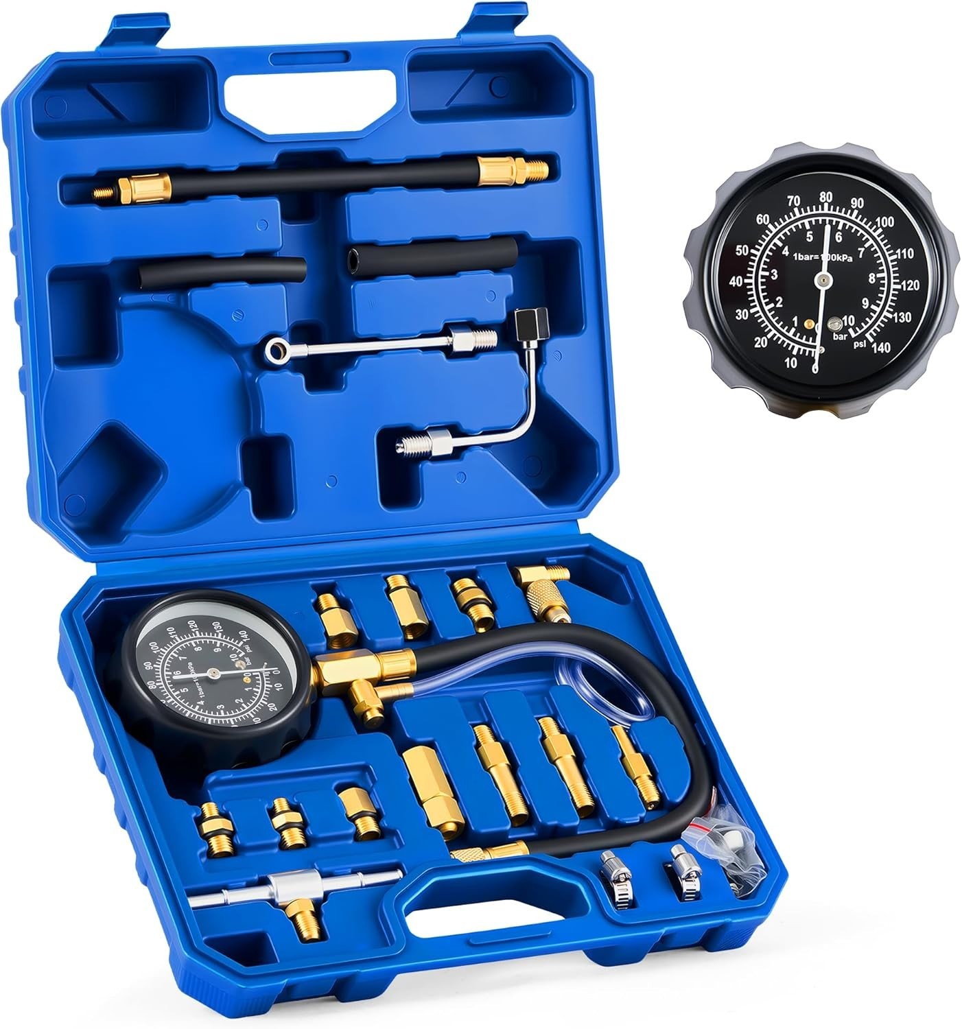 Fuel Pressure Kit, Fuel Pressure Tester with 0-140 psi Fuel Pressure Gauge H...