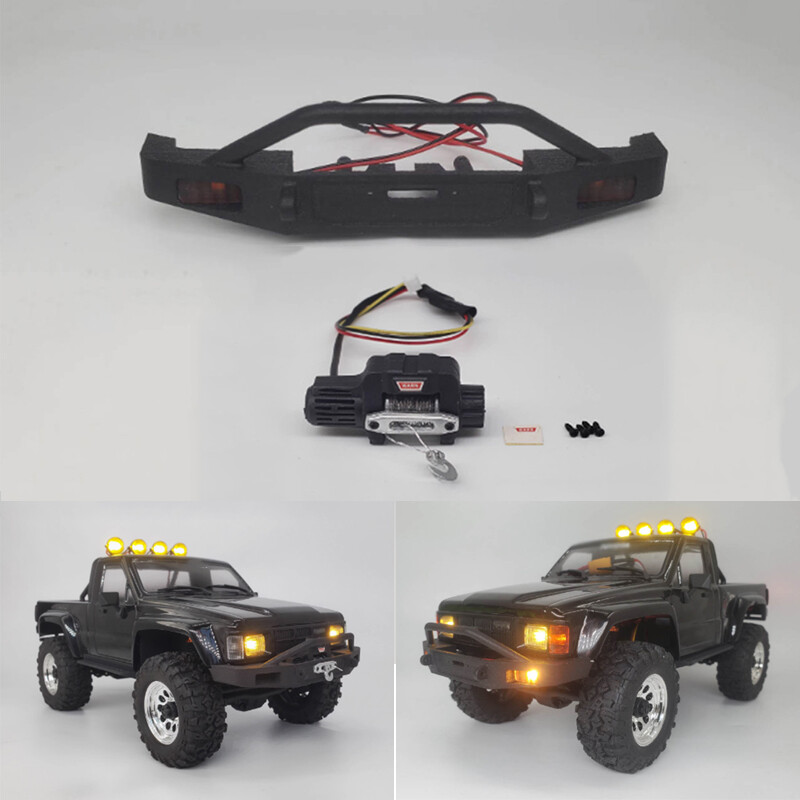 Front Bumper + Brushed Winch Set For HPI venture 1/18 HILUX RC Crawler Car Part
