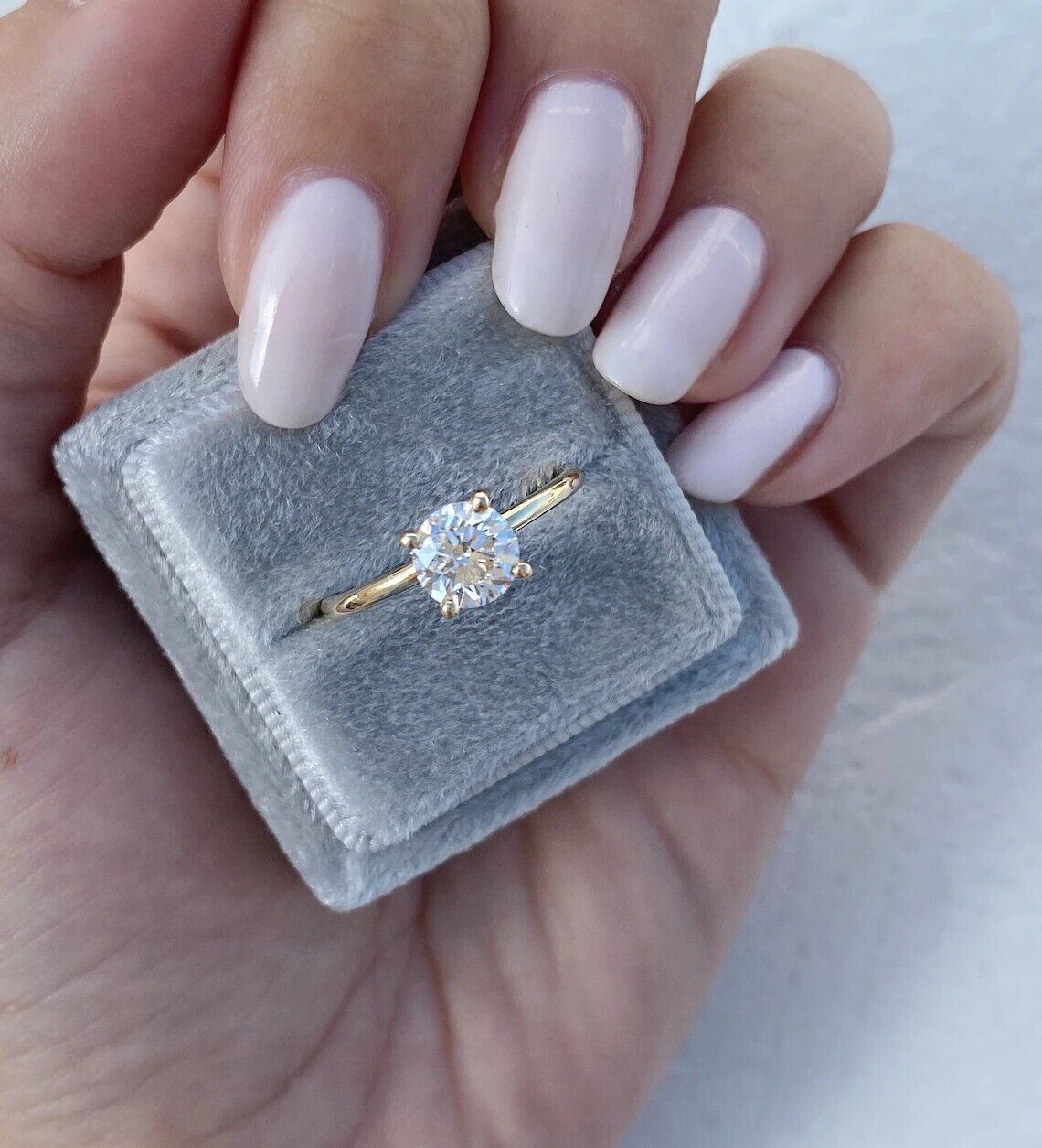 Diamond Wedding Ring Semi Mount Round Setting 0.15 Ct Real Solid 14K Yellow Gold