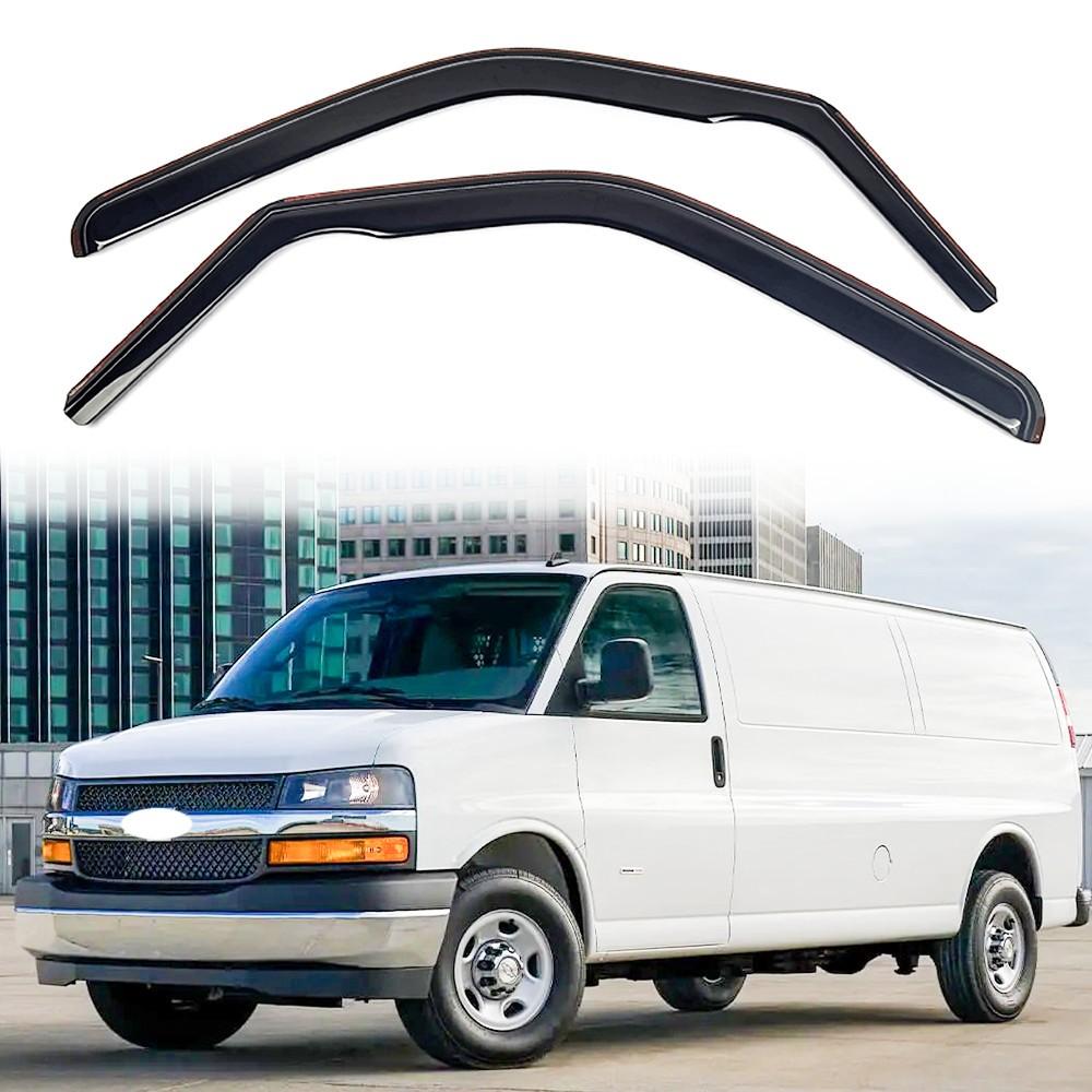 Fit GMC Savana 1500 1996-2025 Weather Shield Window Visor Rain Guard In-Channel