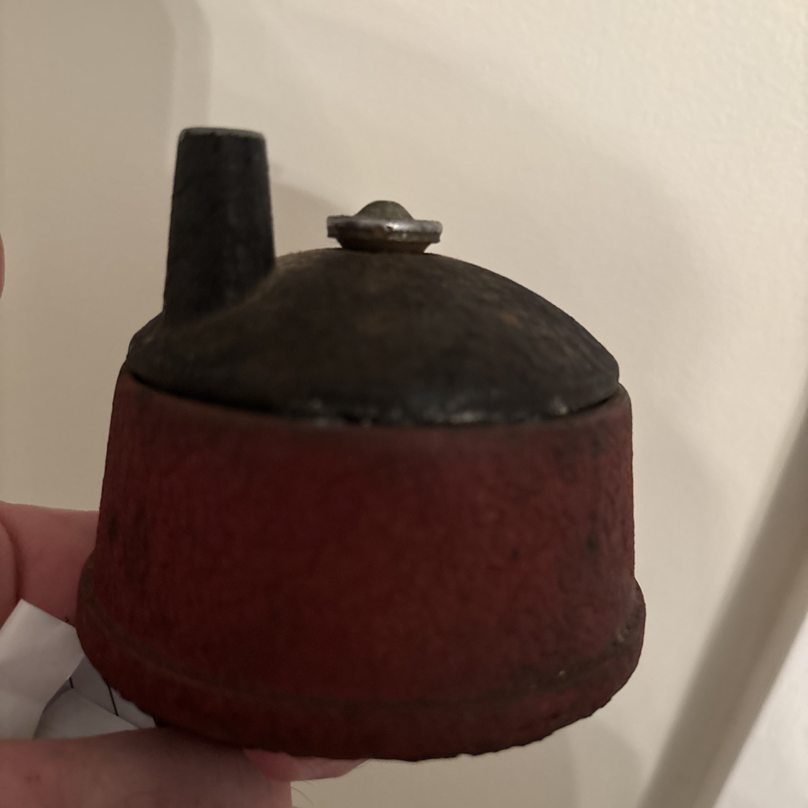 Vintage Metal Round Pencil Sharpener Red and Black Collectible