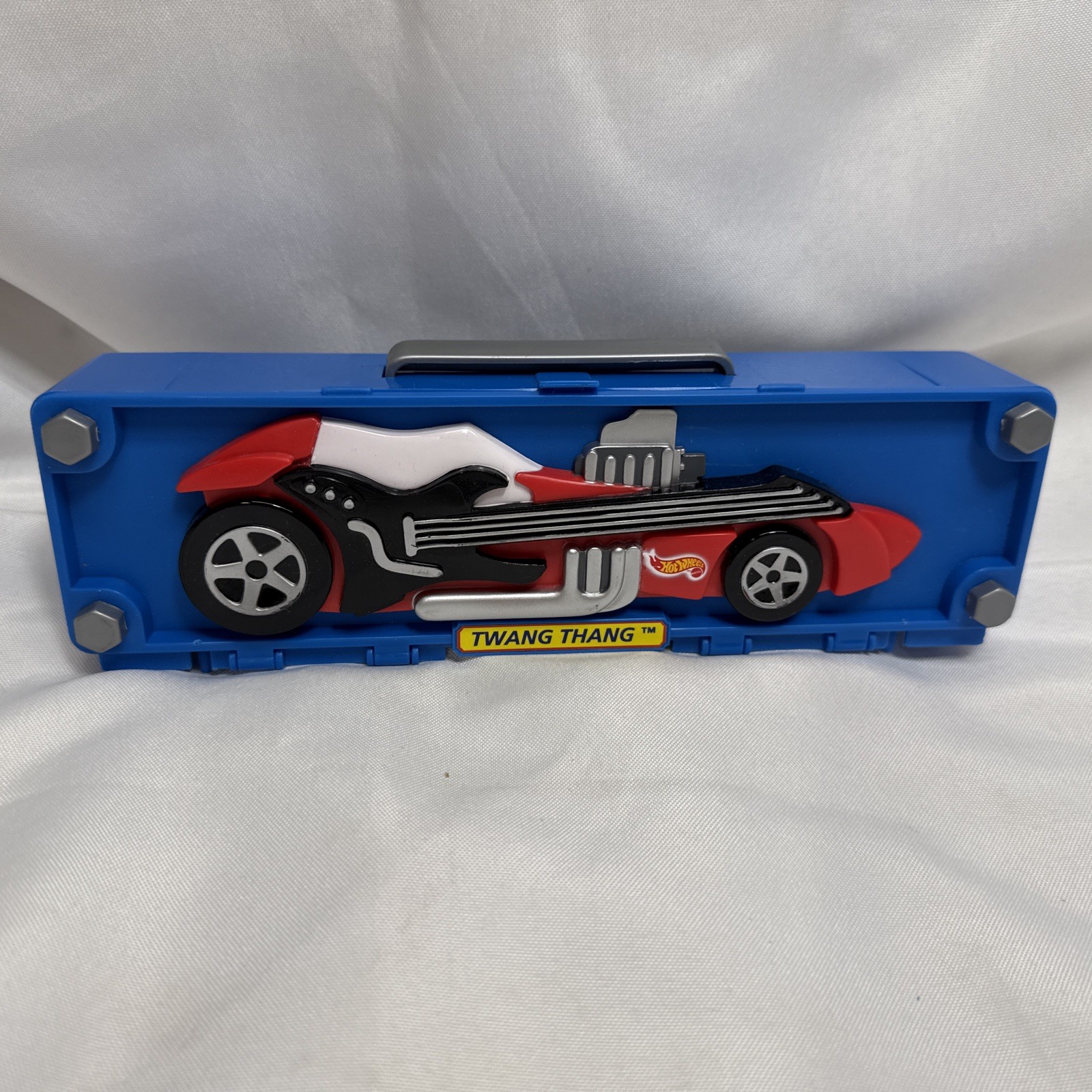 Vintage 1998 Hot Wheels Twang Thang 6 Car Carry Case Stackable Blue Tara Toy