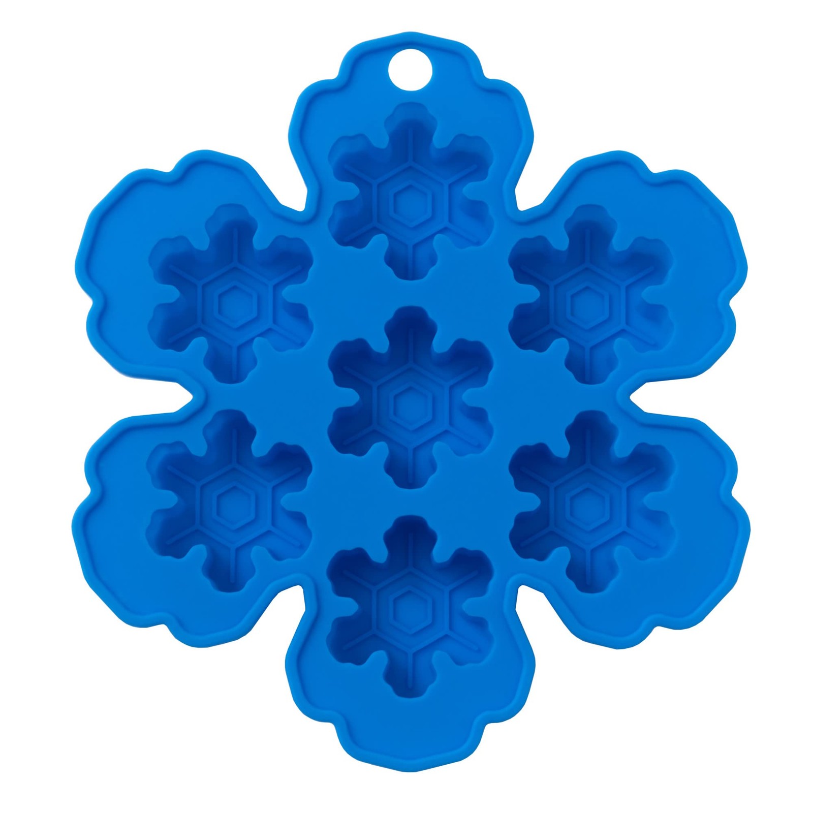 Chef Craft Select Silicone Holiday Ice Cube Tray, 7 Cube, Blue 7
