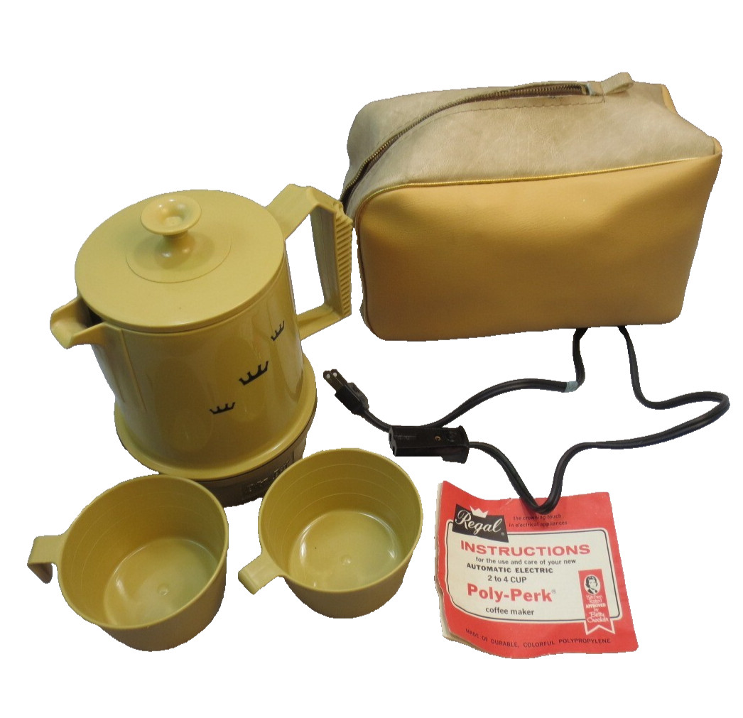 VTG Regal Poly Perk Mid Century Coffee Electric Percolator 2-4 Cups Harvest Gold