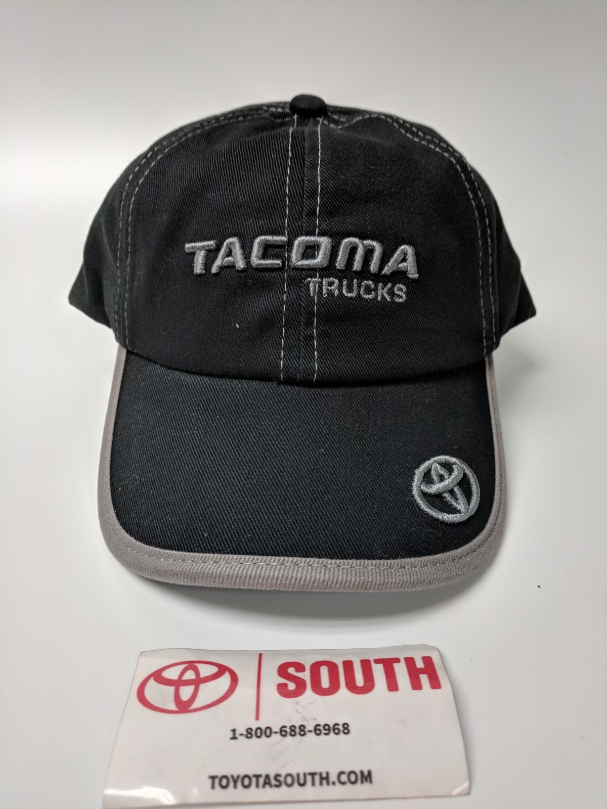 NEW TOYOTA TACOMA TRD TRUCKS HAT CAP BLACK EMBROIDERED GRAY LOGOS ADULT SIZE