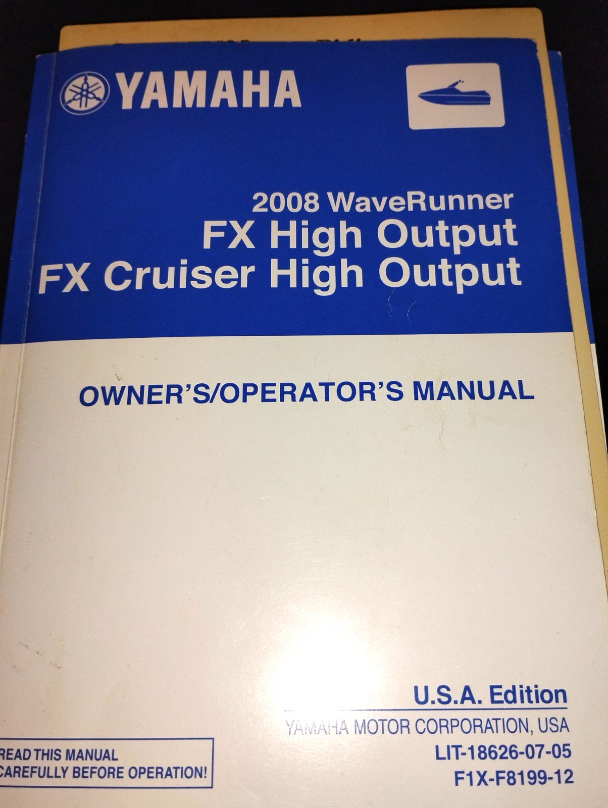 2008 Yamaha Wave runner Owners Manuel W/ Riding Practice Guide & Riding Inst.