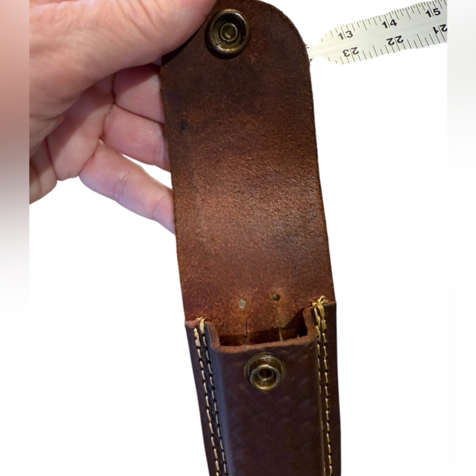 Titan Brown Leather Snap Belt Knife Sheath 5”