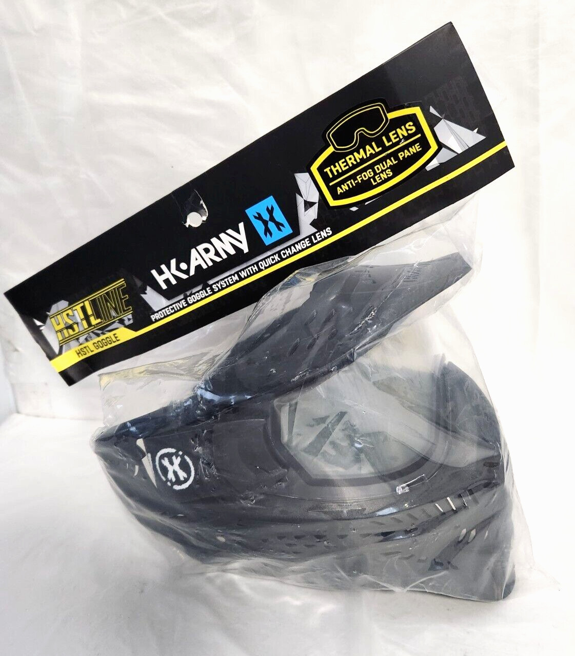 HK Army HSTL Paintball Goggle Mask With Anti Fog Thermal Lens - Black Smoke Lens