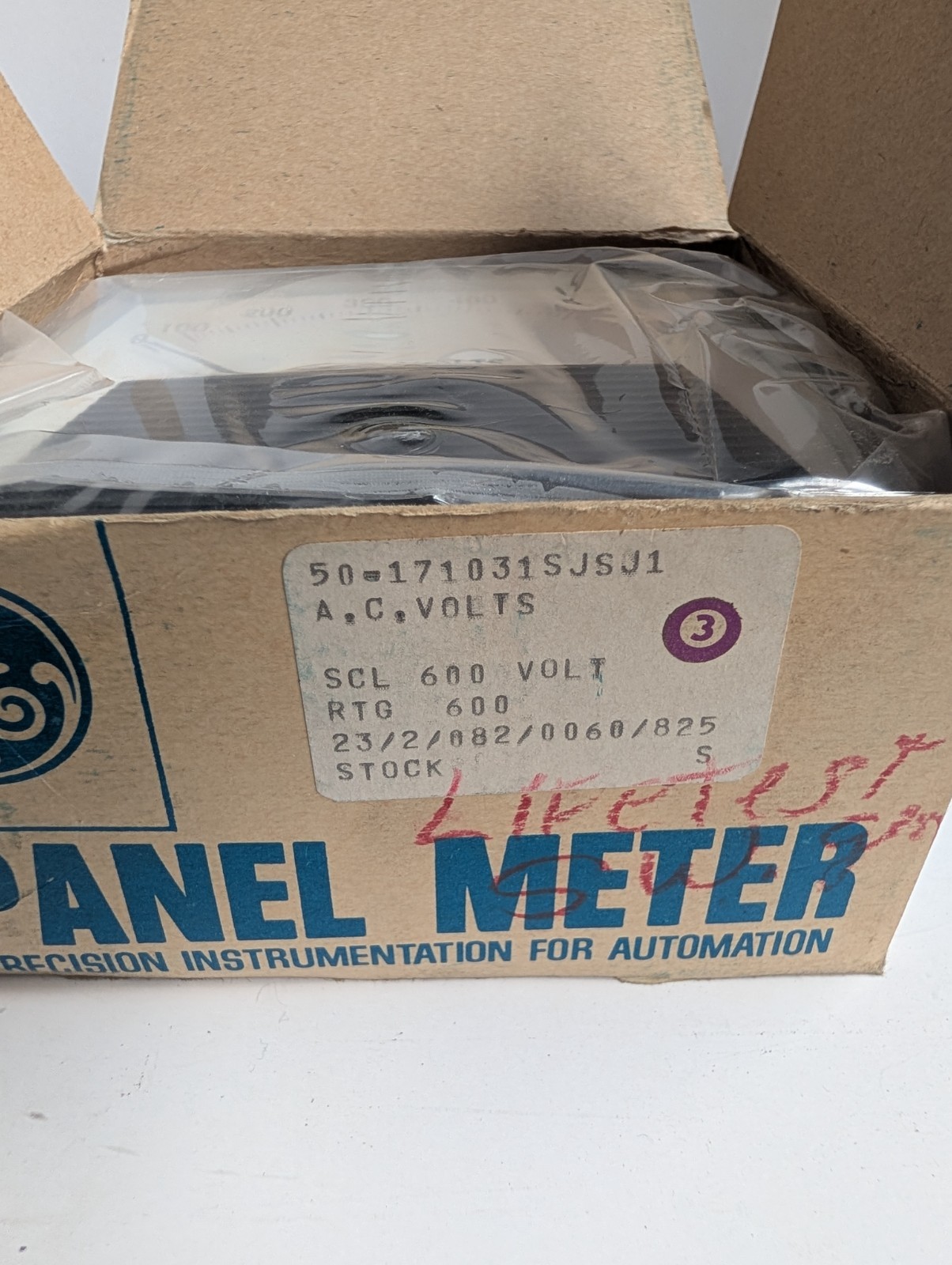 GE 50-171031SJSJ1 Analog AC Panel Voltmeter 0-600V NEW OPEN BOX