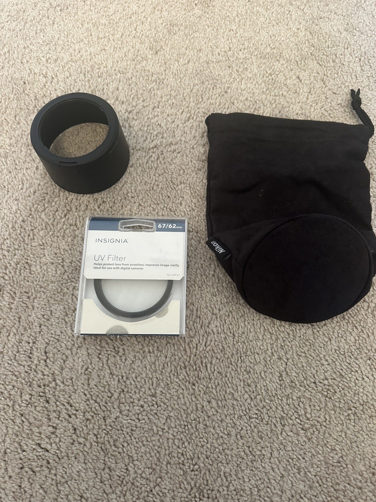 Nikon Camera Accessories-lens hood, UV Filter, Bag - New