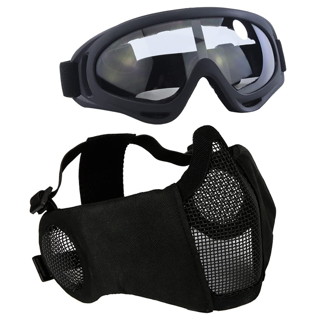 AOUTACC Airsoft Protective Gear 42 x 16 centimeter,19 x 8 centimeter, Black
