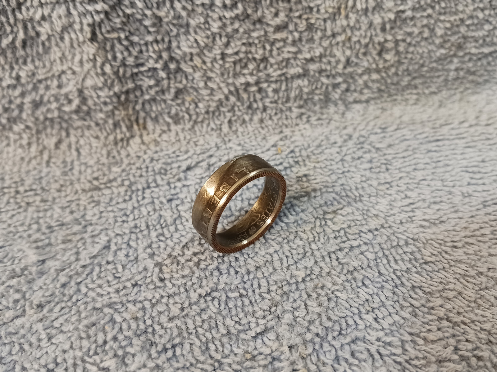 1974 Washington Quarters, coin ring, size 8