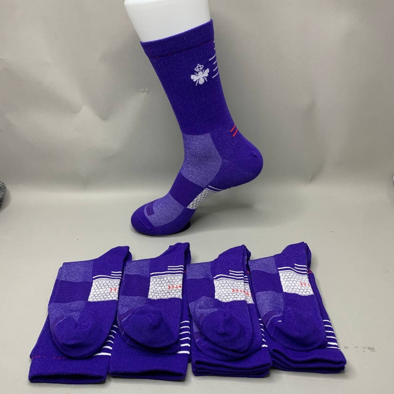 Bombas Men's Crew Socks 4 Pair Pack Royal Blue Violet Clover Size L XL New