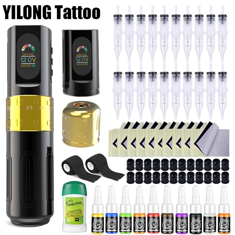 YILONG F8 Professional Brushless Motor Adjust Stroke Tattoo Gun Machine Pen Kit