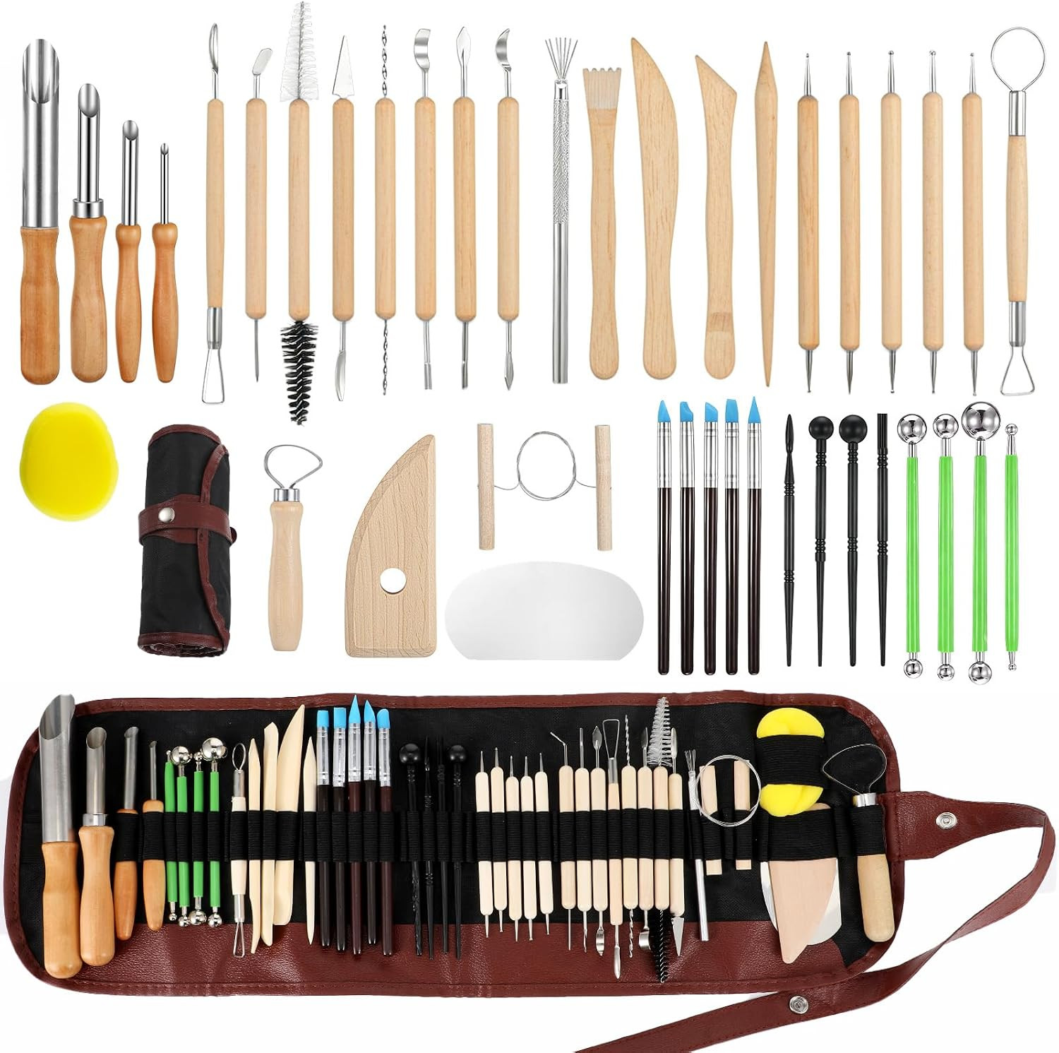 42Pcs Pottery Tools Kit for Sculpting,Clay Tools Sculpting Kit,Ceramic Tools for