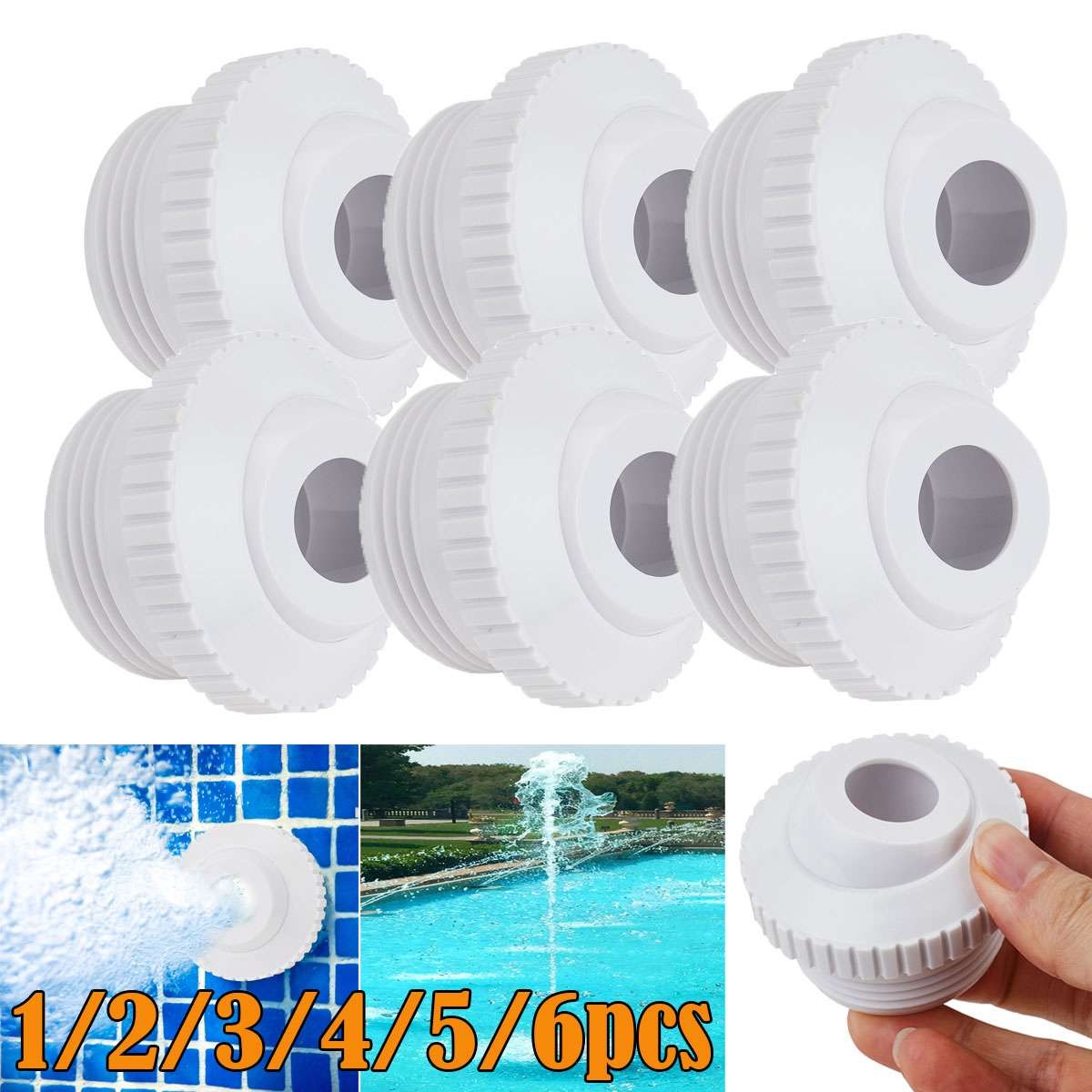 1-6Pcs Universal Swimming Pool Jet Nozzle Pool Spout Fitting Spa 180° Return US