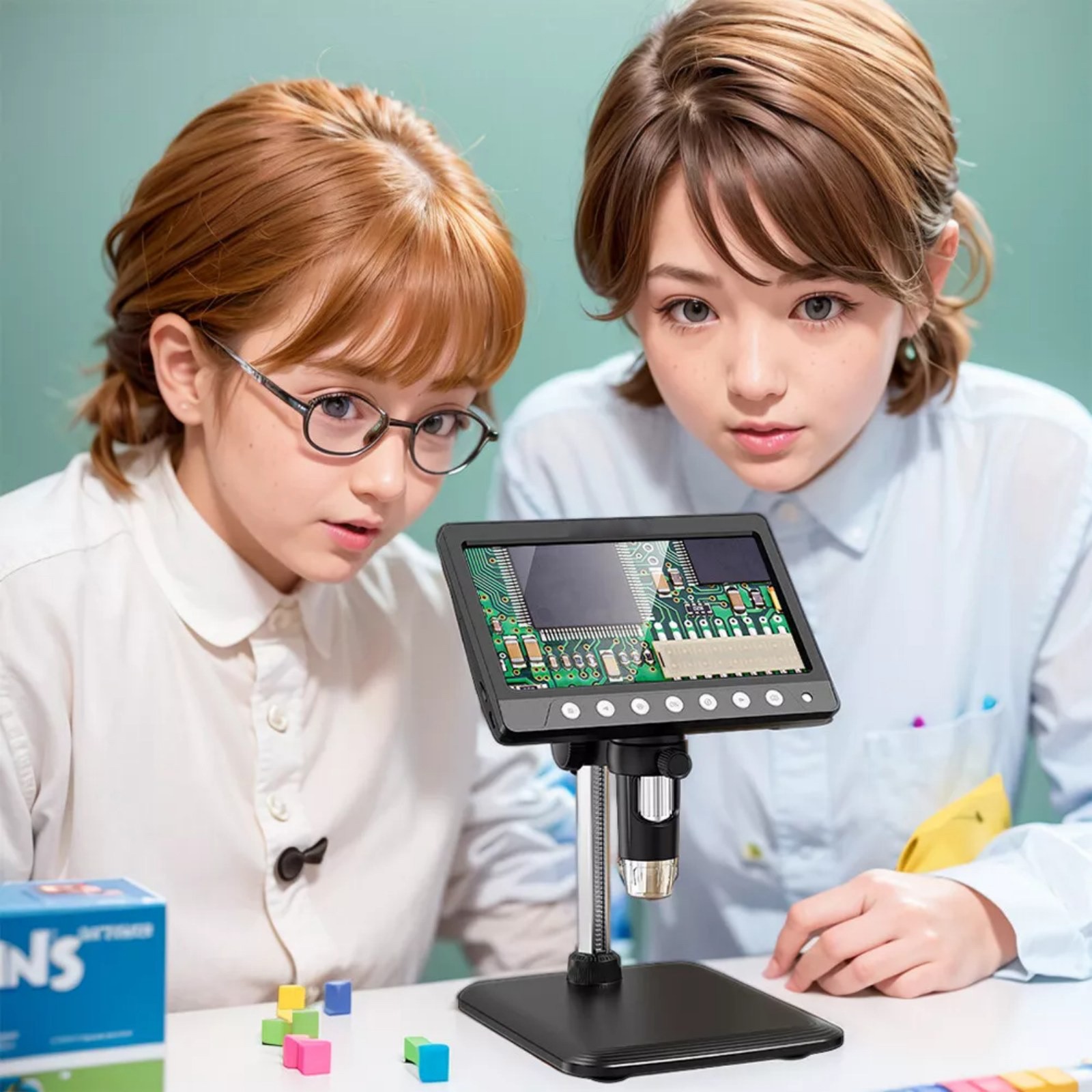 7 "IPS Digital Microscope Tool 1200X 1080P Video Focusing Camera Microscope