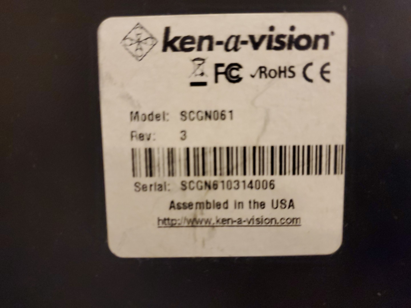 The Ken-A-Vision SCGN061 Cordless Microscope Charger.