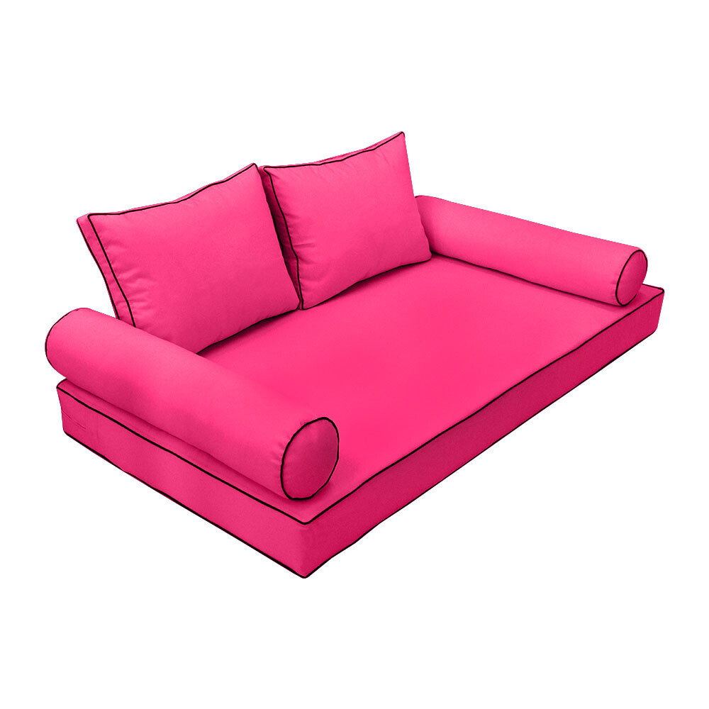 |SLIPCOVER ONLY| S1 Daybed Mattress Bolster Back Covers Contrast Trim Twin AD110