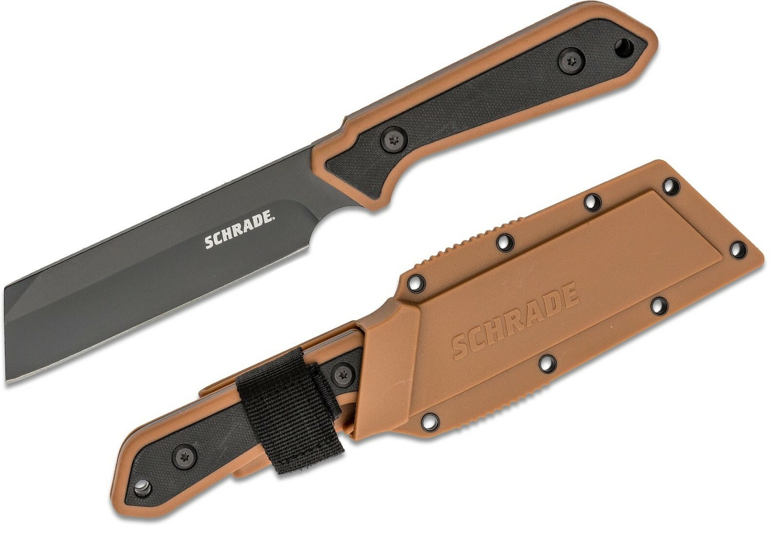 Schrade Frontier Fixed Knife 4.25" 3Cr13 Stainless Steel Blade Tan GFN Handle