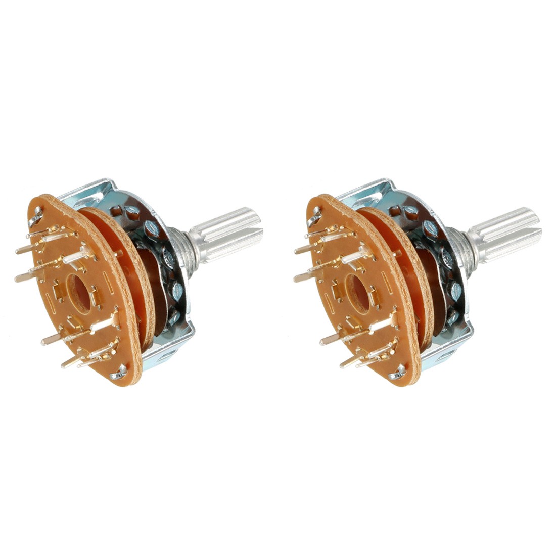 2PACK 12Pin 2P5T 2 Pole 5 Positions Band Selector Rotary Switch Single Deck