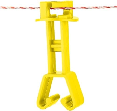 25-Pack Electric Fence Chain Link Extended Insulators, Yellow | Secure Offset...