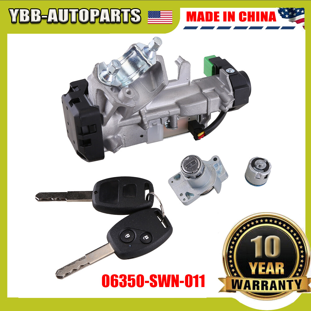 For 07-11 Crv Ignition & Door Lock Cylinder Switch Assembly Set 2 Remote Keys
