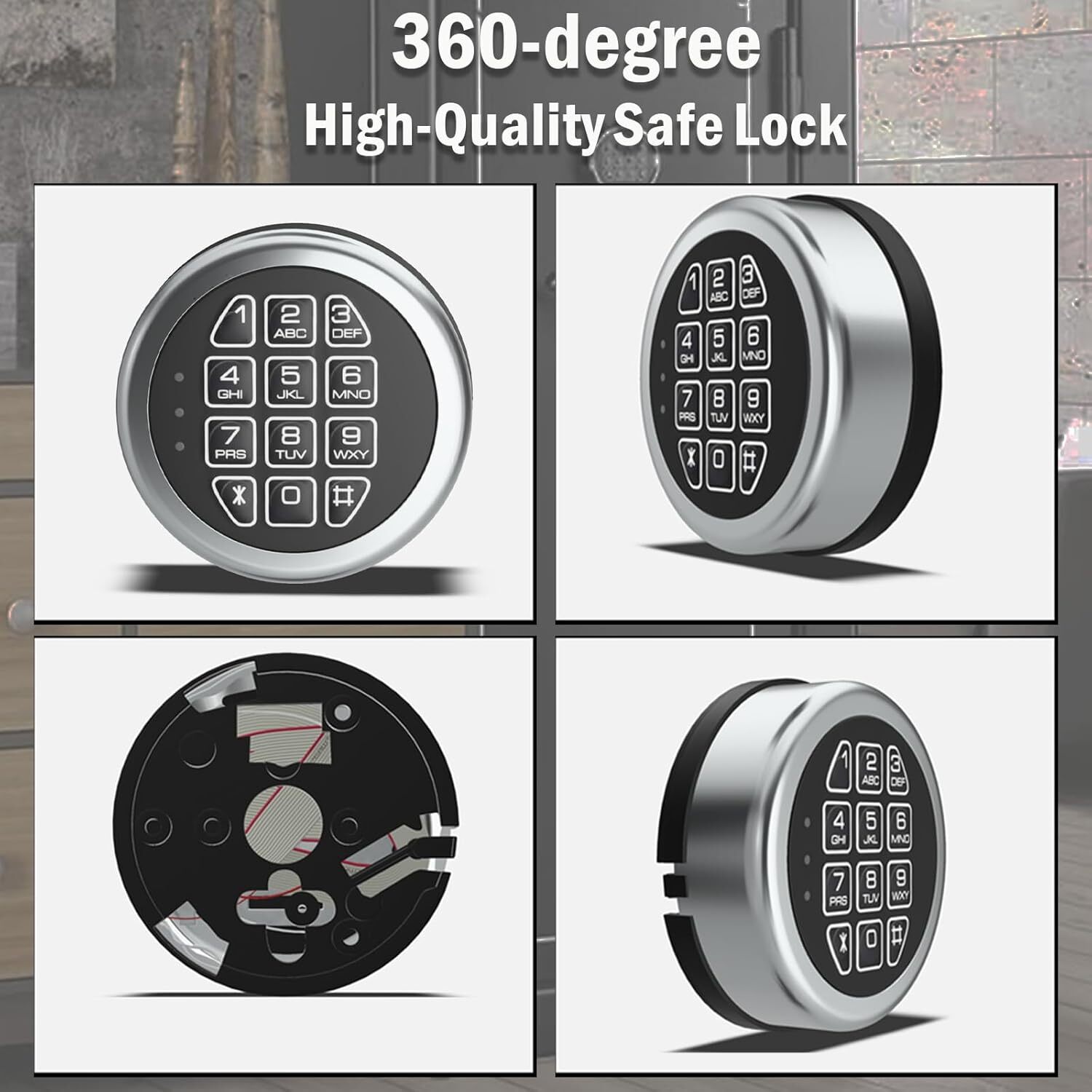 Gun Safe Lock Replacement Chrome Keypad Electronic Swingbolt Lock For Safe Box