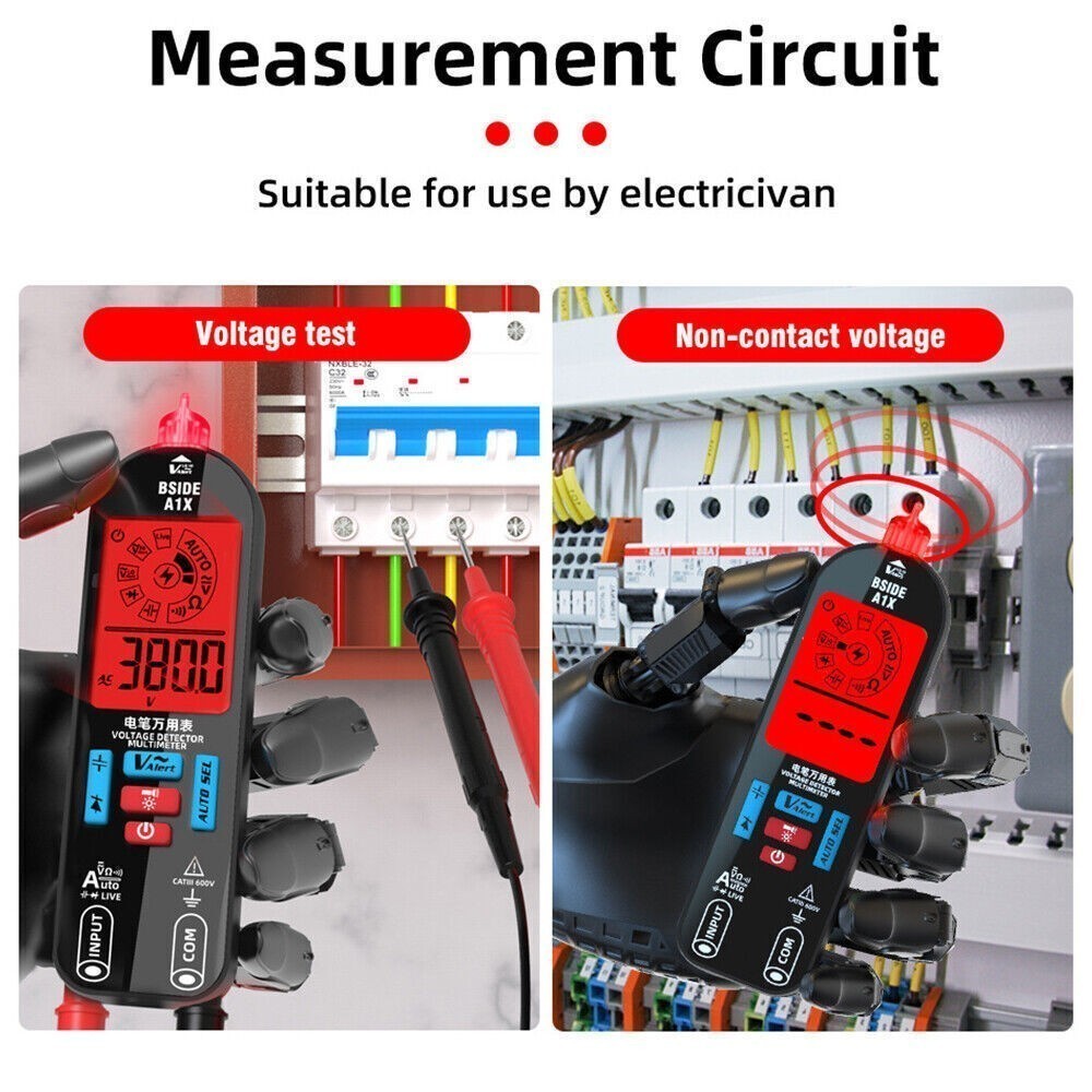 Mini LCD Digital Multimeter Smart Auto Ranging Rechargeable DC/AC Voltage w/ Bag