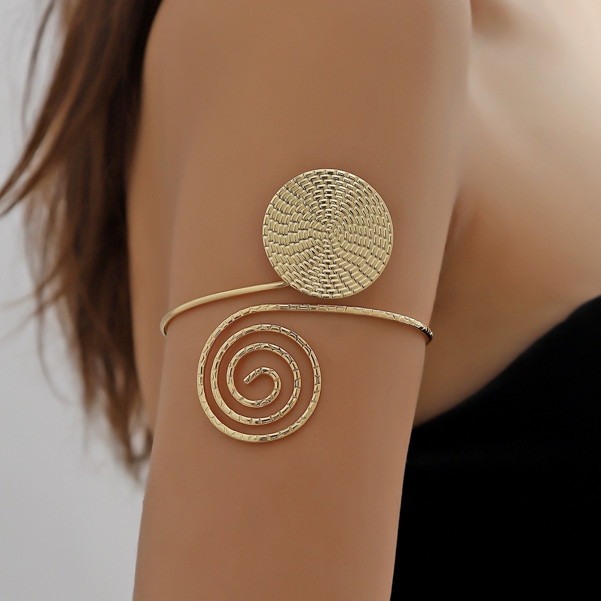 Gold Arm Cuff Bracelet Upper Bangle Boho Adjustable Armlet Women Fashion jewelry