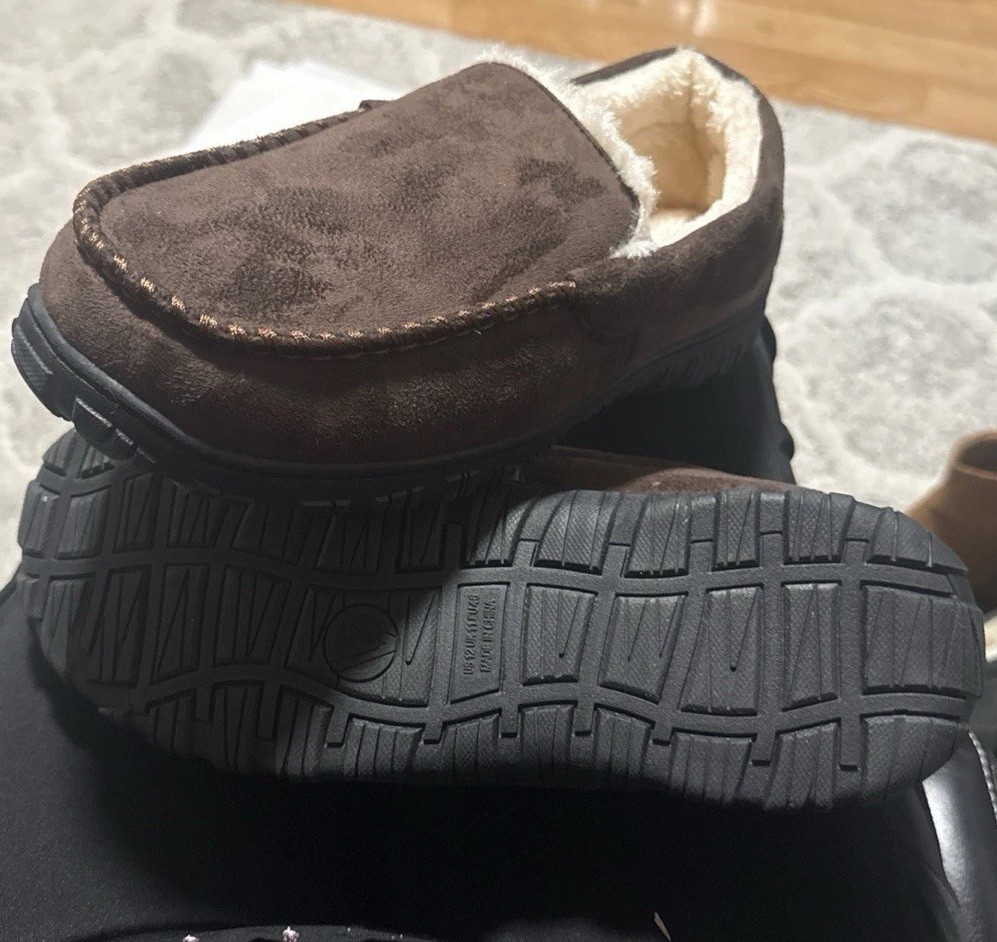 Brown Suede Men's Slippers sizeUS 43(2),45, 46(2), 48 EU NEW
