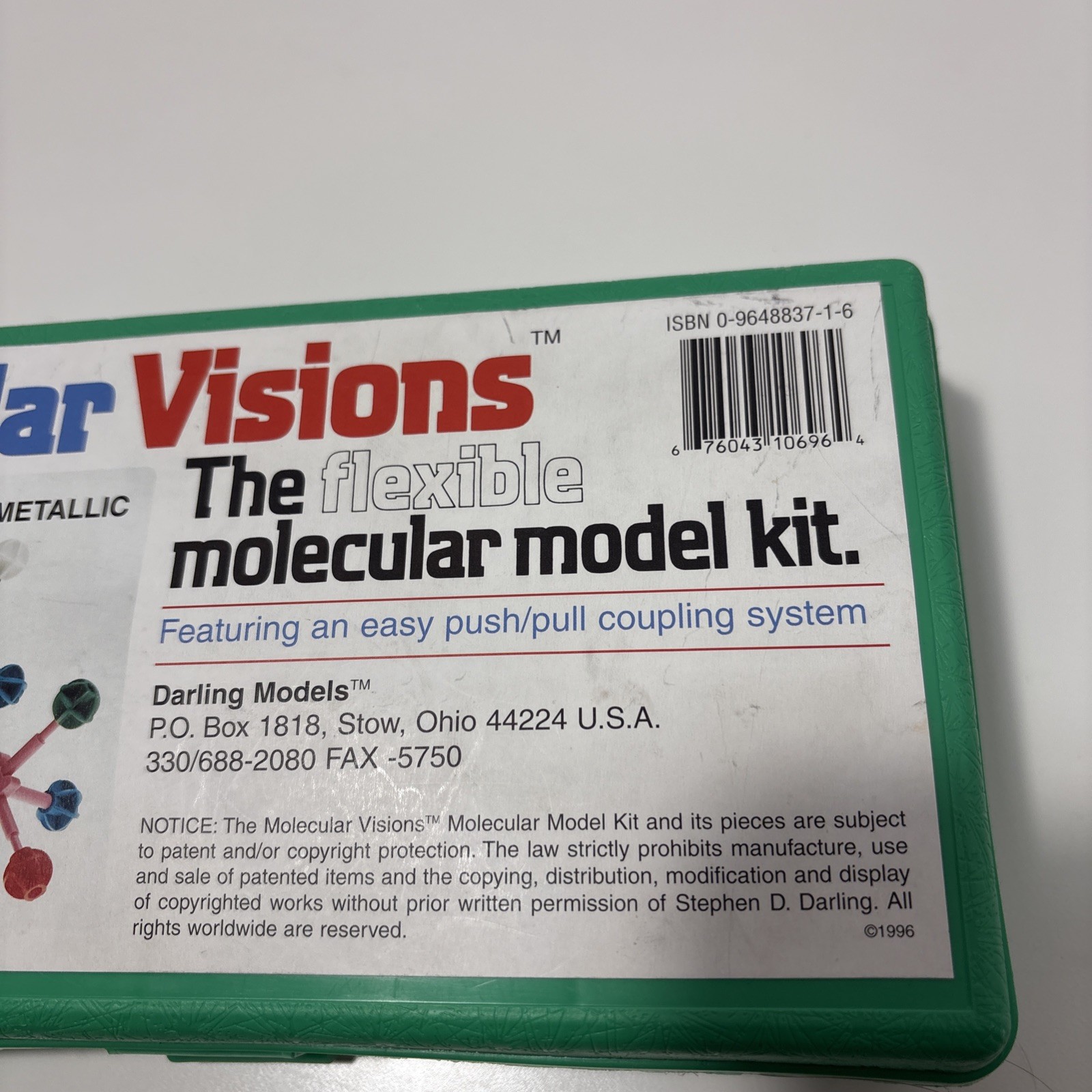 Molecular Visions: Flexible Molecular Model Kit Organometallic Organic Inorganic