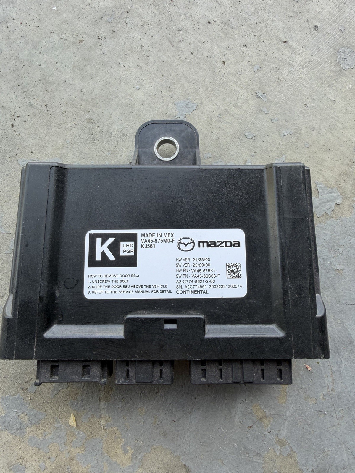2025 Mazda CX-50 — Front Right Door Control Module — Genuine (OEM)