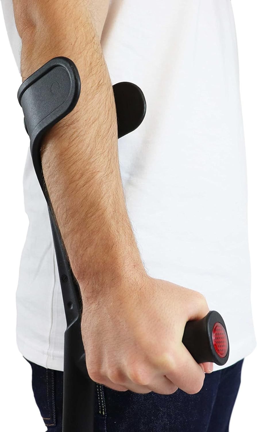 Stylish Black Forearm Crutches for Adults - Lightweight & Adjustable, Set of 2