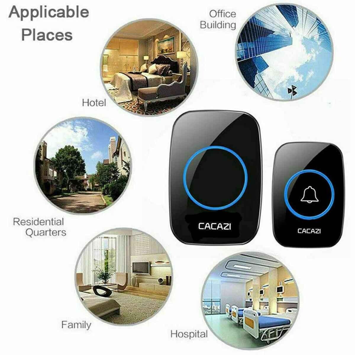 Wireless Doorbell Plug-In LED Lights Waterproof Long Range Receiver Remote LOUD