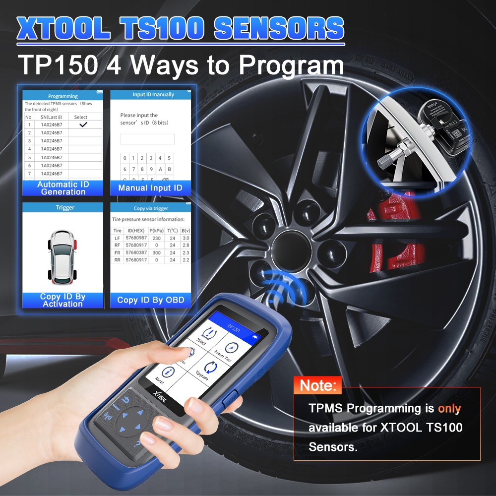 XTOOL TP150 Car TPMS Scanner Tire Check Relearn TPMS Diagnostic Programming Tool