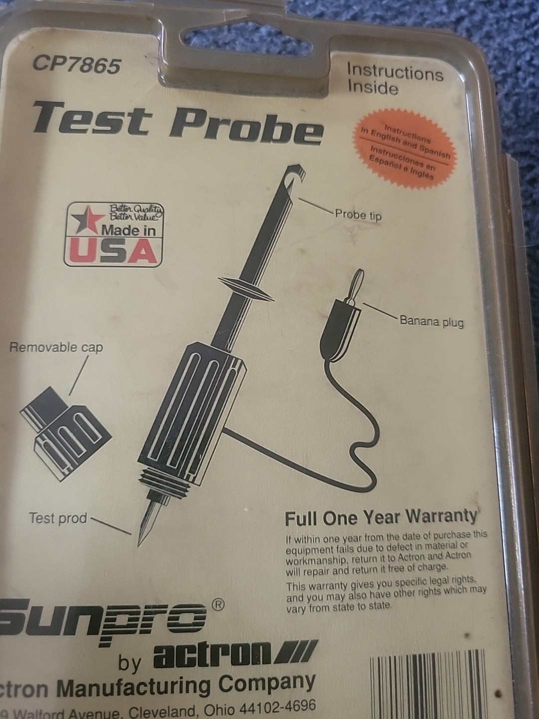 Vintage SUNPRO by Actron CP7865