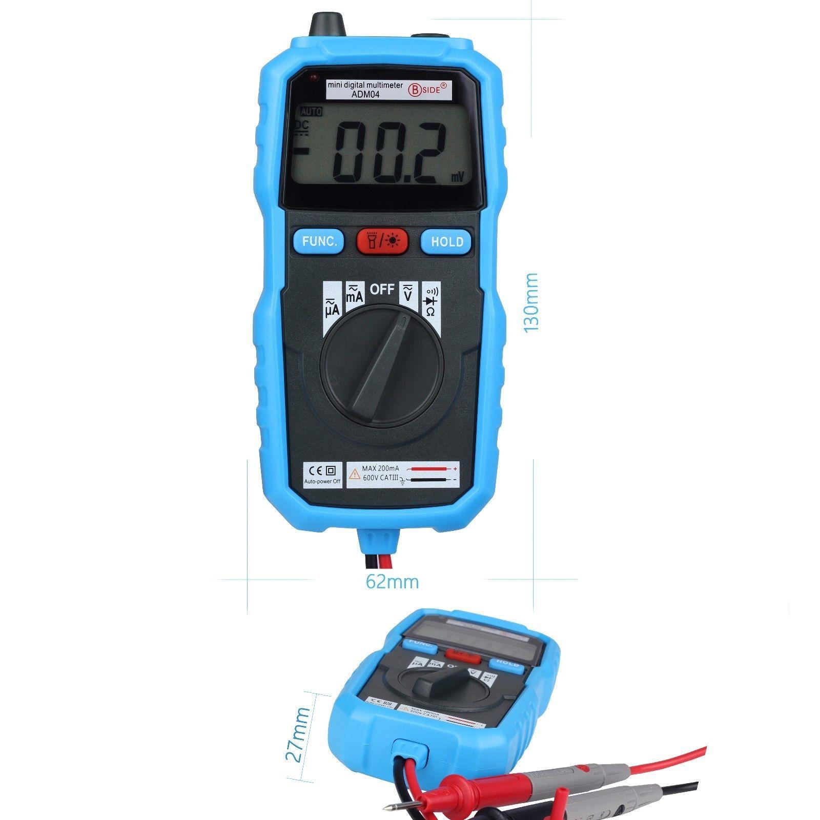2 units Aidetek ADM04 auto range MINI pocket digital multimeter with Test Lead