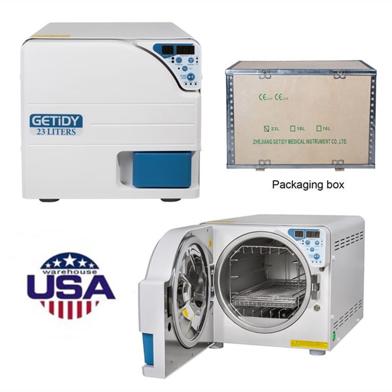 Getidy 23L Dental Medical Digital Autoclave Steam Sterilizer with Drying USSTOCK