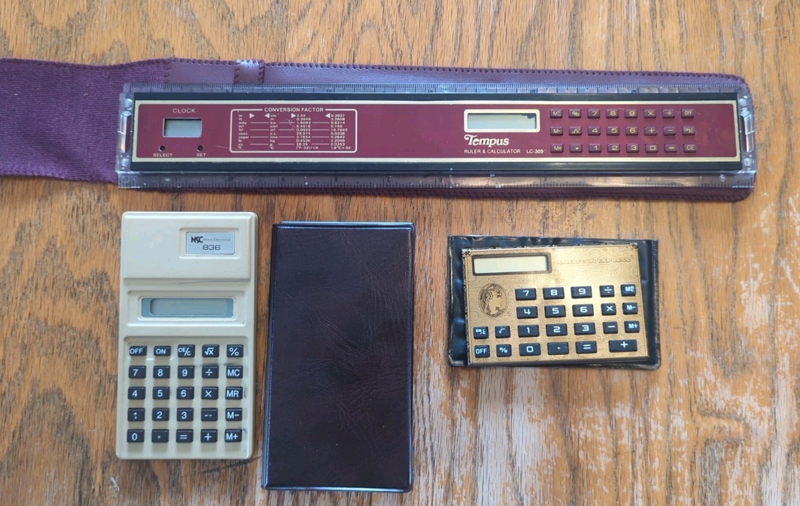 Lot of 4 Vintage 1970s Calculators Royal, Tempus, Novus & American Express *Read