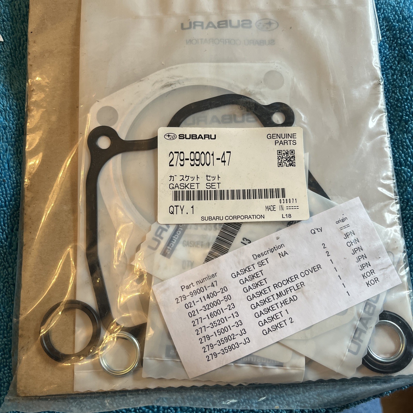 NEW GENUINE SUBARU ROBIN 279-99001-47 GASKET SET