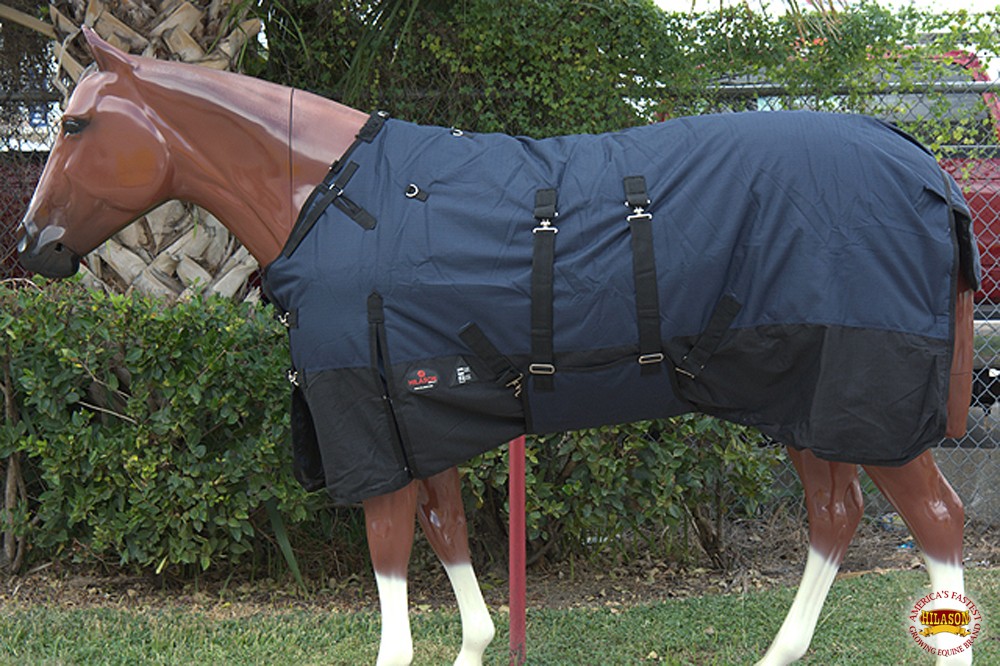 Navy 72 In HILASON 600D Winter Waterproof Poly Horse Blanket Belly Wrap