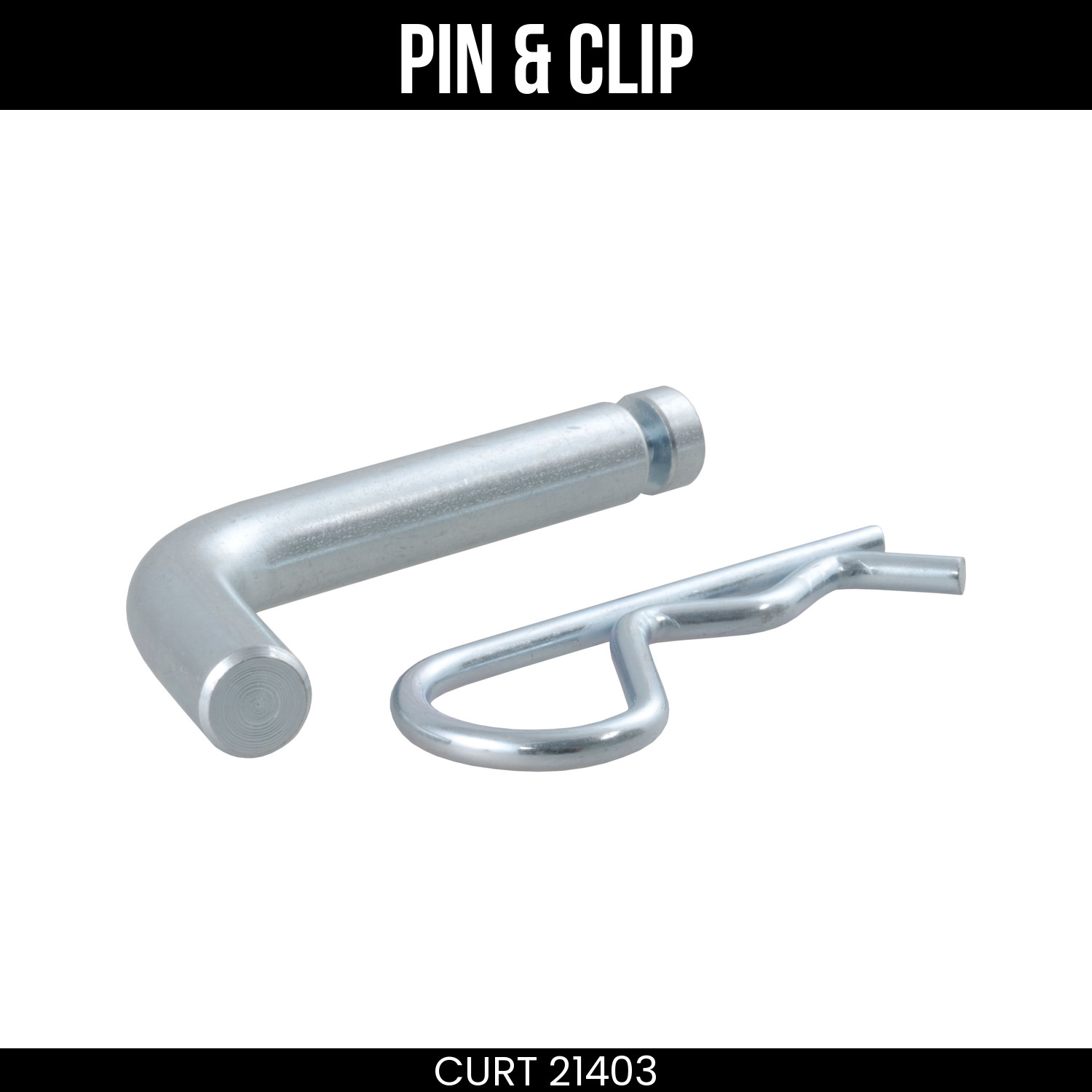 CURT Hitch Pin & Clip Grooved Head 1/2 Inch Fits 1-1/4 Receiver Heavy Duty 21403