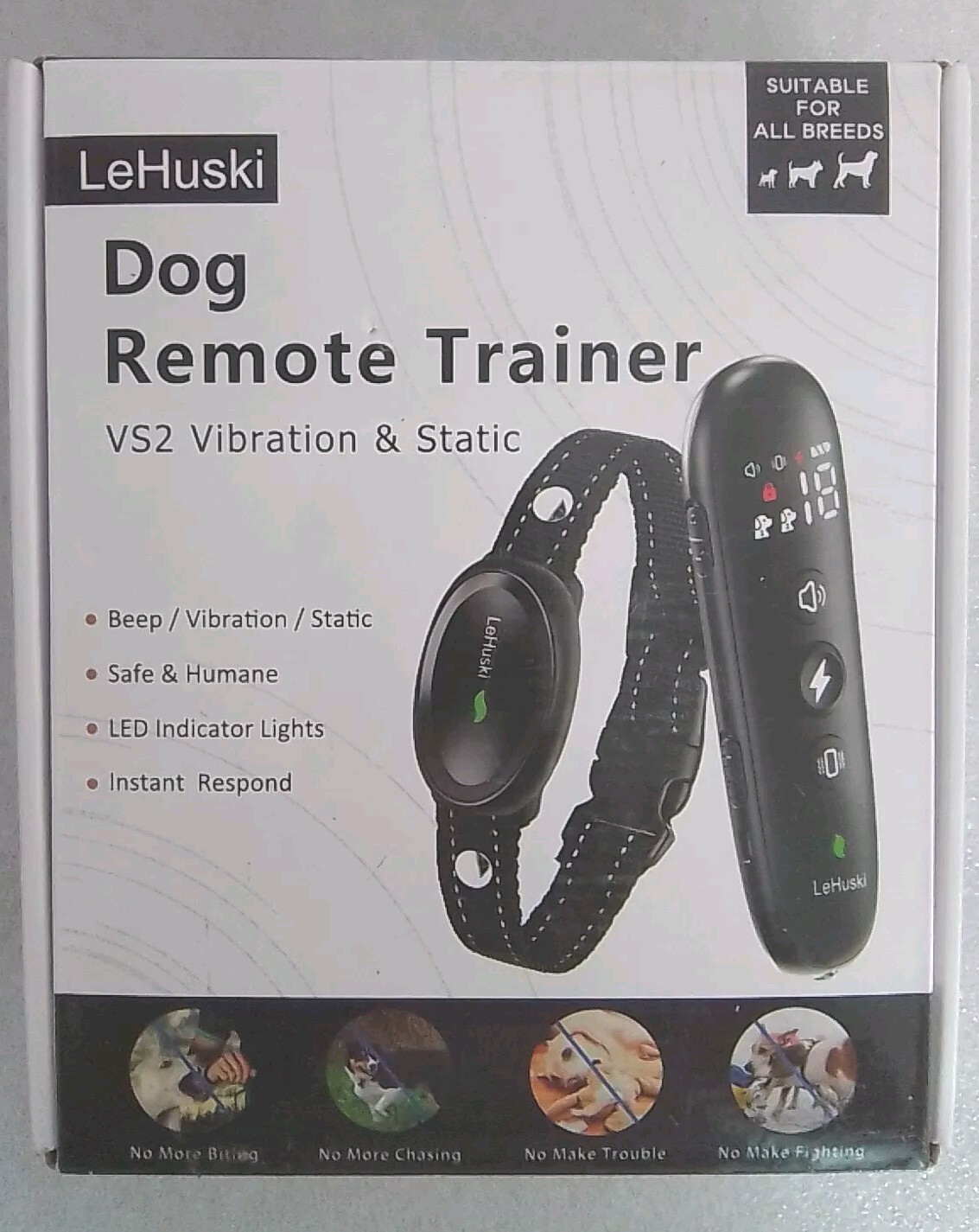 Dog Shock Collar with Remote Control Waterproof Dog Training Collars for 10-1...