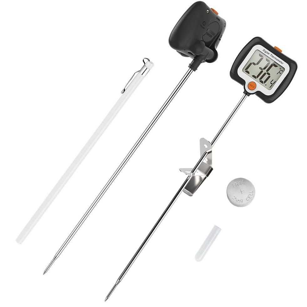 10 Inch Long Digital Candy Thermoometer with Pot Clip,Deep Fry Thermometer,Rotat